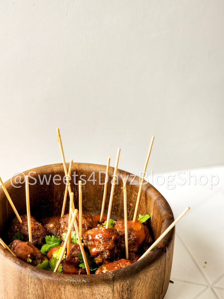 Keto Low Carb BBQ Meatballs on Rhombus - Image 5