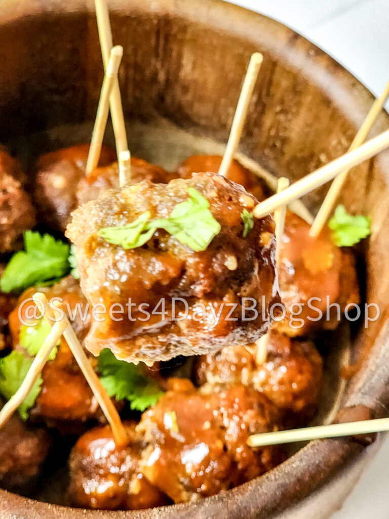 Keto Low Carb BBQ Meatballs on Rhombus - Image 6