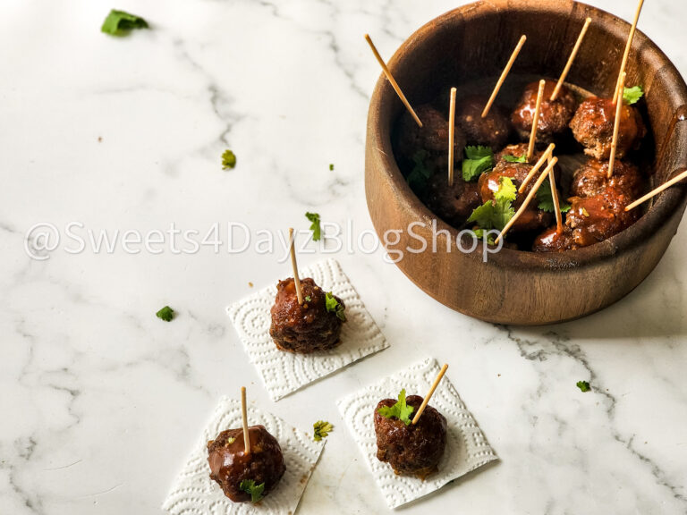 Keto Low Carb BBQ Meatballs on Marble - Image 6