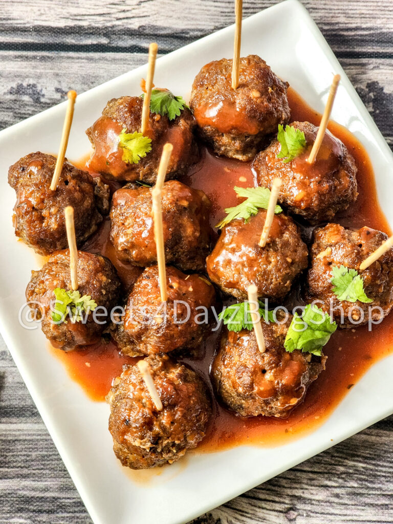 Keto Low Carb BBQ Meatballs on Grey Wood - Image 2