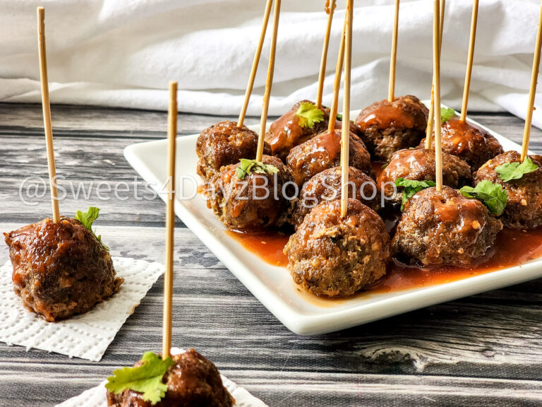 Keto Low Carb BBQ Meatballs on Grey Wood - Image 3