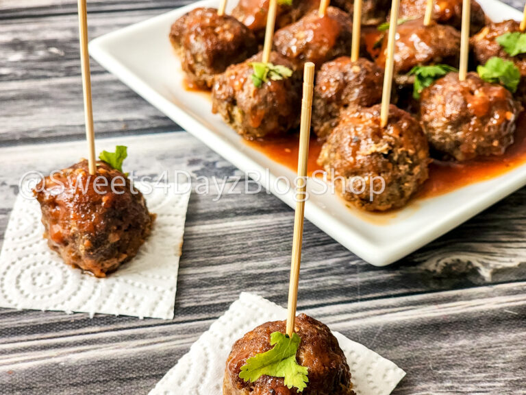 Keto Low Carb BBQ Meatballs on Grey Wood - Image 4