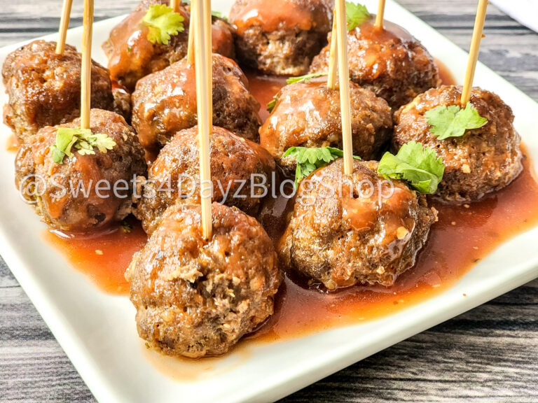 Keto Low Carb BBQ Meatballs on Grey Wood - Image 5