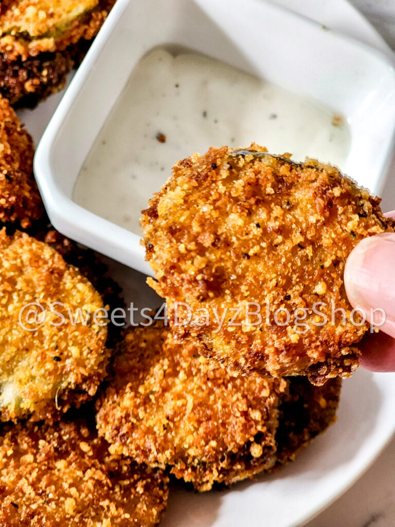Parmesan Fried Pickles on Marble - Image 9