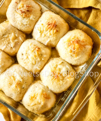 Cheesy Pepperoni Pizza Biscuits on White