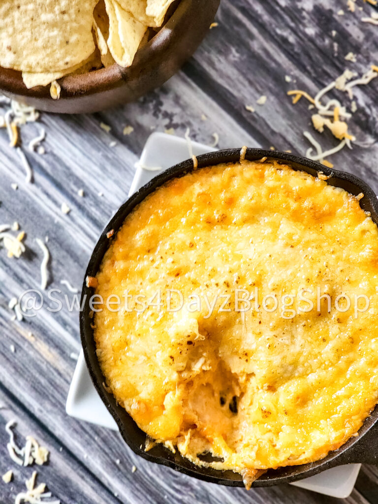 Cheesy Buffalo Chicken Dip on Grey Wood - Image 2