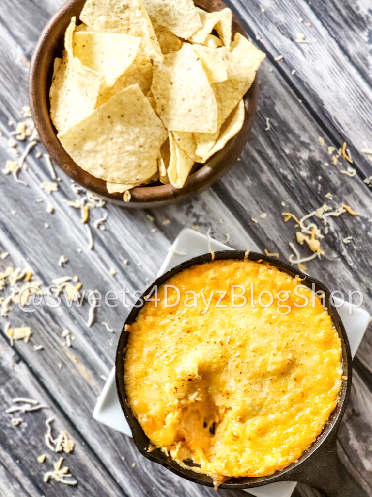 Cheesy Buffalo Chicken Dip on Grey Wood - Image 3