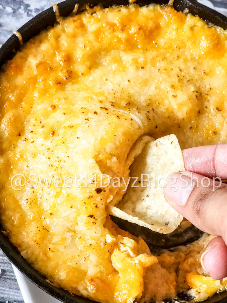 Cheesy Buffalo Chicken Dip on Grey Wood - Image 6