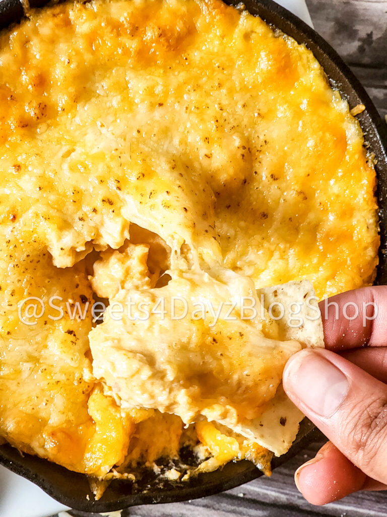 Cheesy Buffalo Chicken Dip on Grey Wood - Image 7