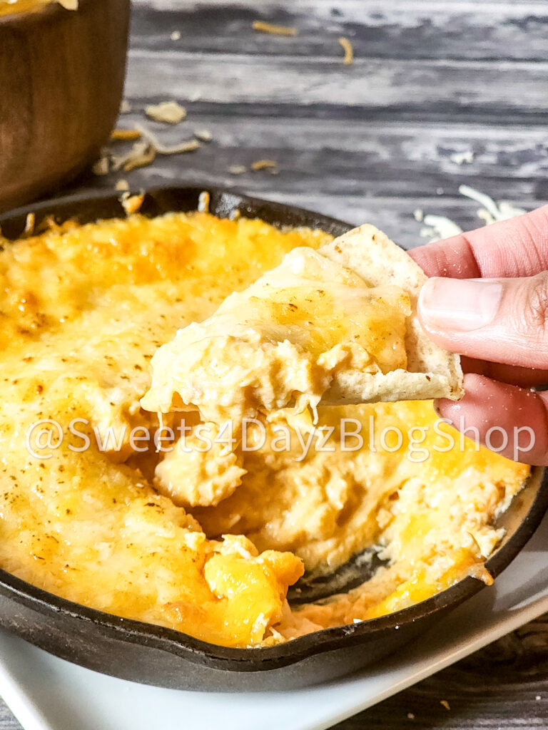 Cheesy Buffalo Chicken Dip on Grey Wood - Image 8