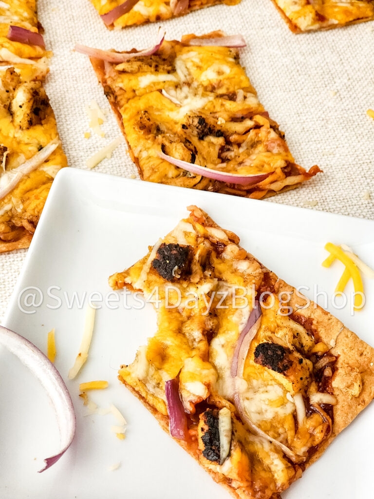 BBQ Chicken Flatbread Pizza on Linen - Image 3
