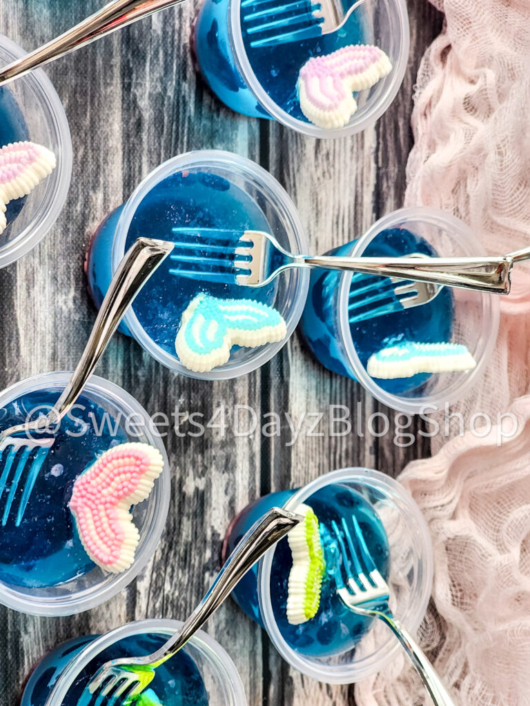 The Little Mermaid Jell-O Cups on Grey Wood - Image 2