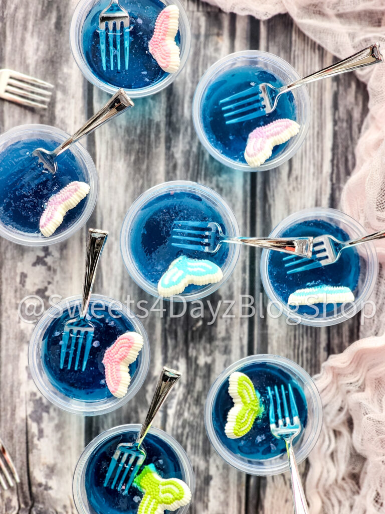 The Little Mermaid Jell-O Cups on Grey Wood - Image 3