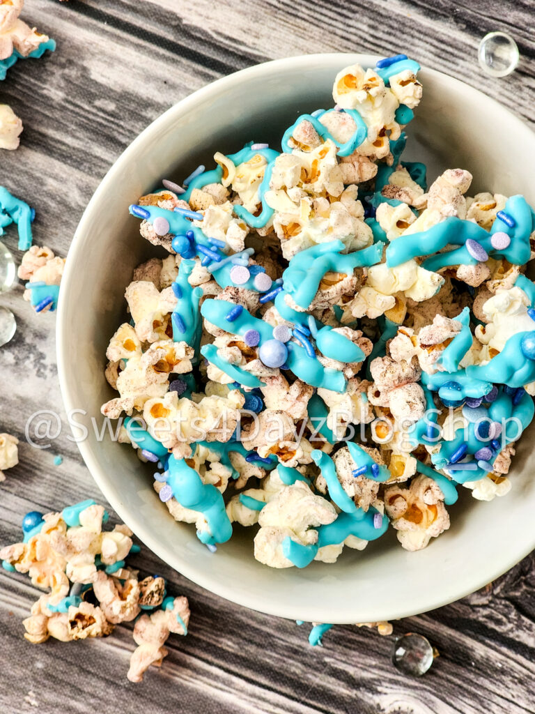 Homemade Mermaid Popcorn on Grey Wood - Image 2
