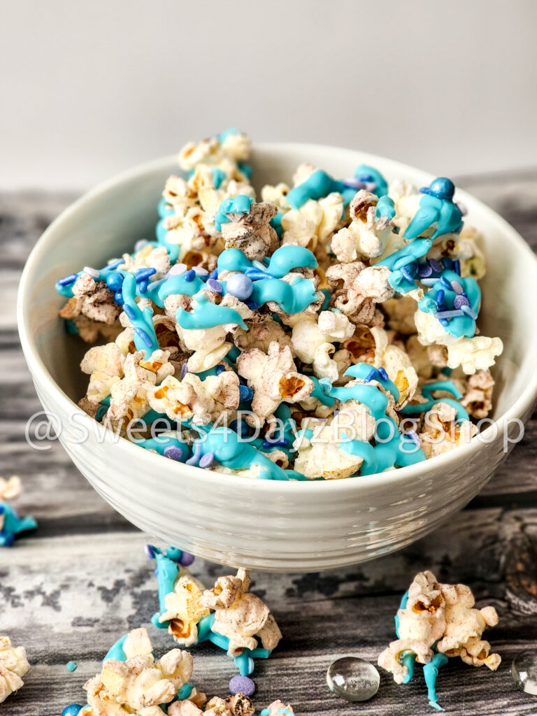 Homemade Mermaid Popcorn on Grey Wood - Image 3