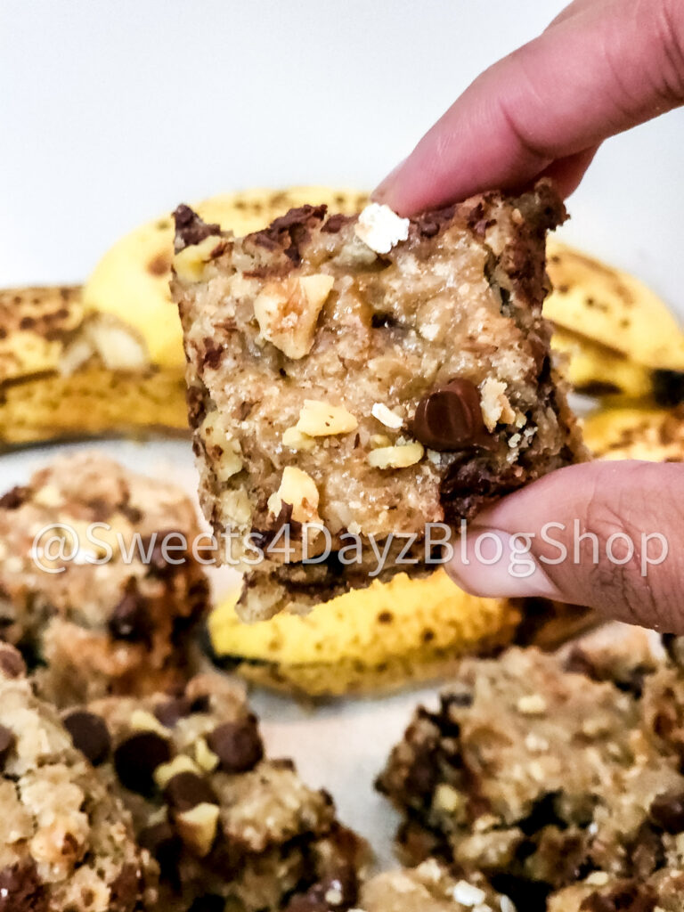 Vegan Banana Bread Oatmeal Bars on Linen