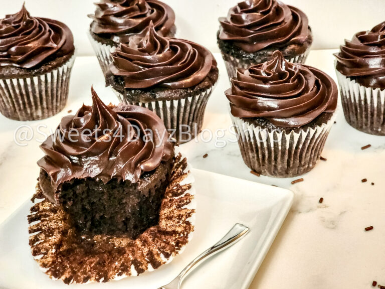 Homemade Chocolate Espresso Cupcakes on Marble - Image 3