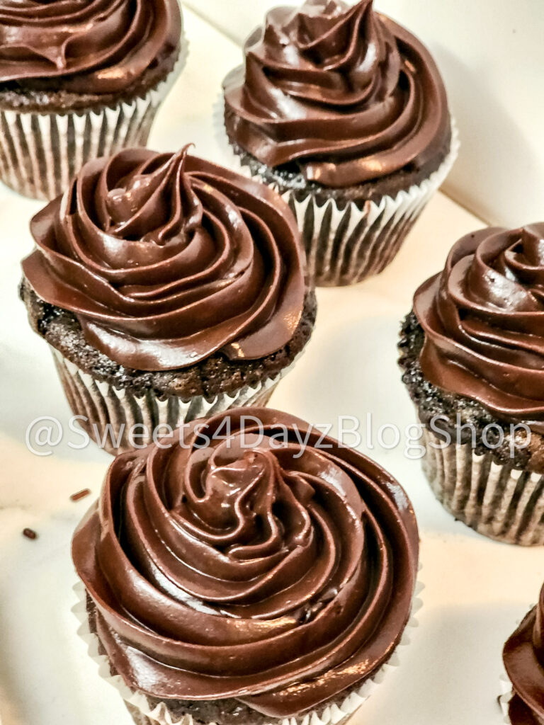 Homemade Chocolate Espresso Cupcakes on Marble - Image 6