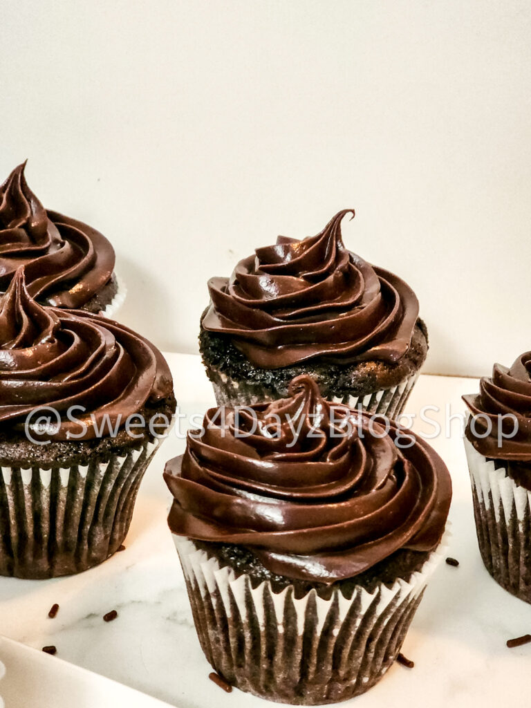 Homemade Chocolate Espresso Cupcakes on Marble - Image 7