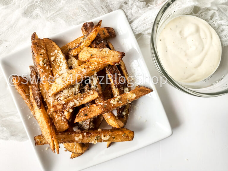 Garlic Parmesan Fries on White - Image 2