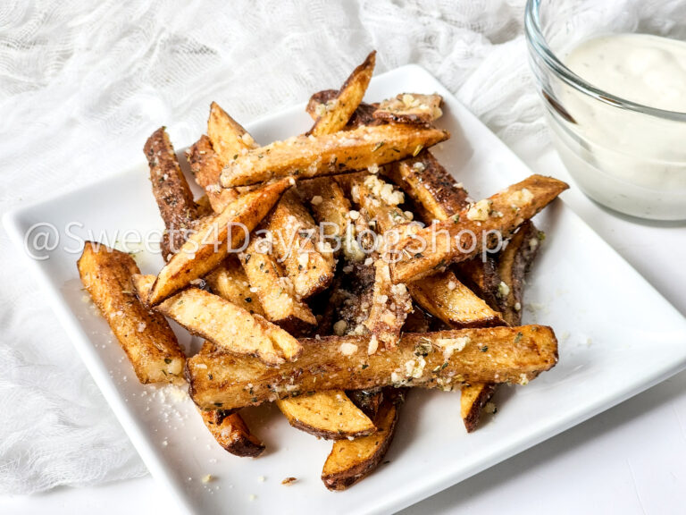 Garlic Parmesan Fries on White - Image 4