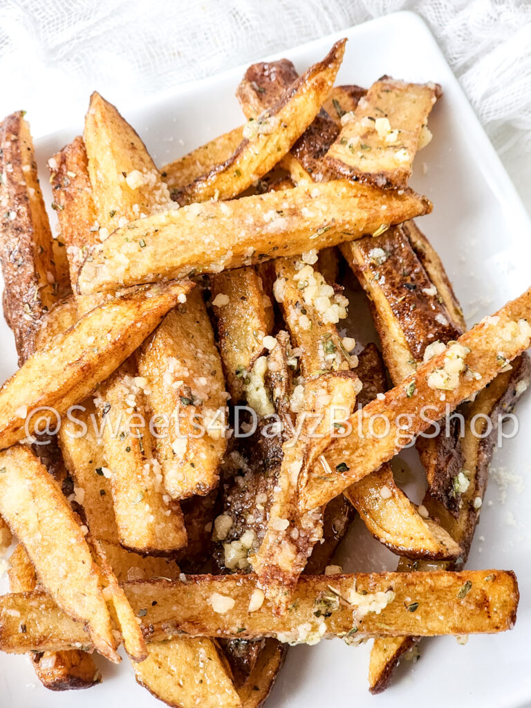 Garlic Parmesan Fries on White - Image 5