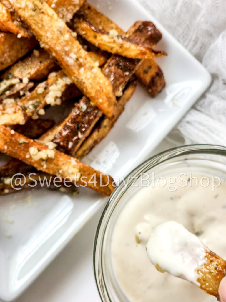 Garlic Parmesan Fries on White - Image 8
