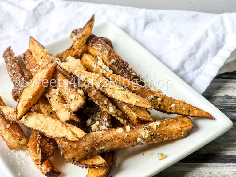Garlic Parmesan Fries on Grey Wood - Image 8