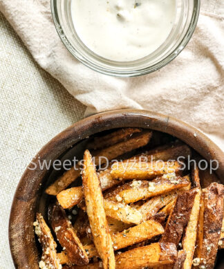 Garlic Parmesan Fries on Linen