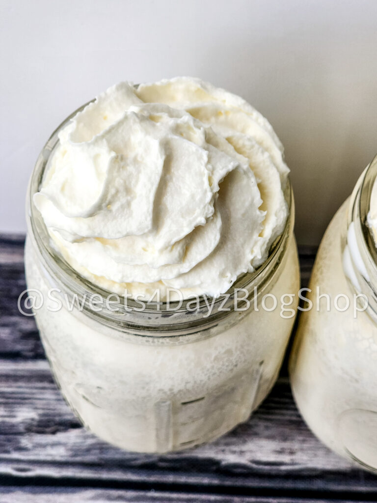 Copycat Starbucks Vanilla Bean Frappe on Grey Wood - Image 5