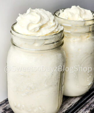 Copycat Starbucks Vanilla Bean Frappe on Grey Wood