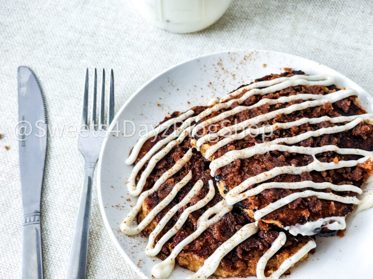 Copycat Denny's Cinnamon Roll Pancakes on Linen - Image 7