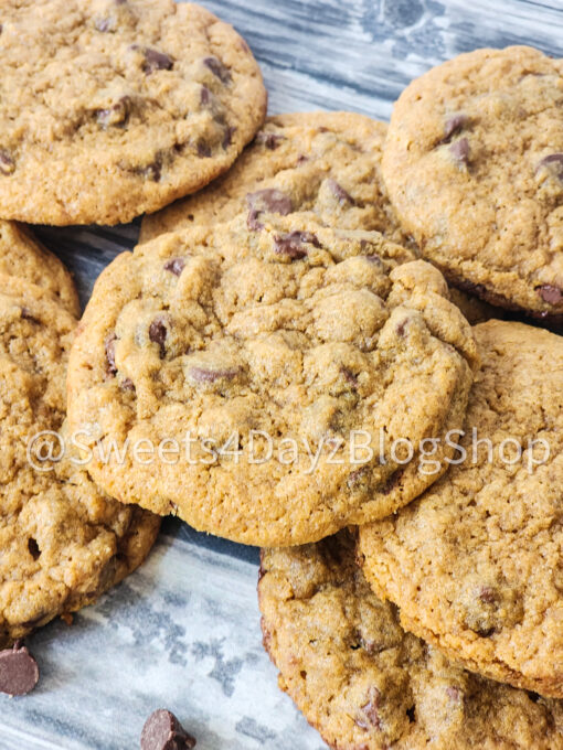 Copycat Mrs. Fields Chocolate Chip Cookies on Grey - Image 2