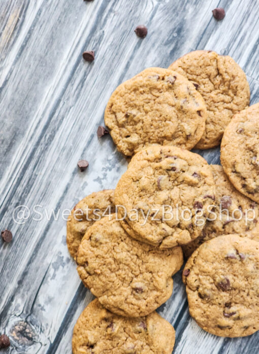 Copycat Mrs. Fields Chocolate Chip Cookies on Grey - Image 5