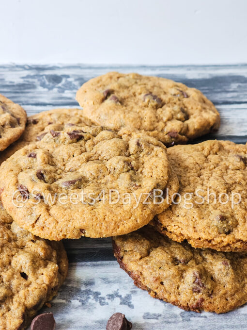Copycat Mrs. Fields Chocolate Chip Cookies on Grey - Image 7