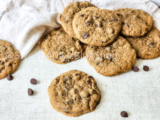 Copycat Mrs. Fields Chocolate Chip Cookies on Linen - Image 5