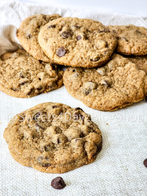 Copycat Mrs. Fields Chocolate Chip Cookies on Linen - Image 6