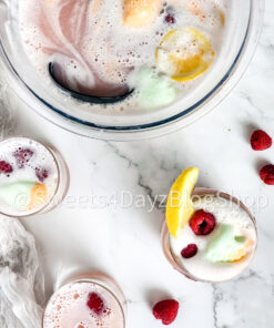 Berry Lemonade Sherbert Punch on Marble