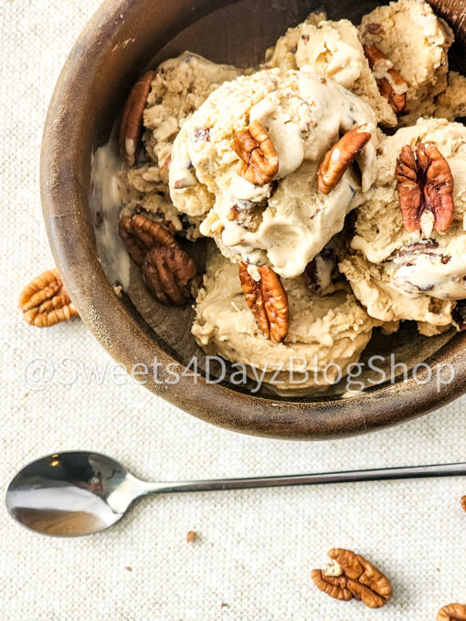 Homemade Butter Pecan Ice Cream on Linen - Image 8