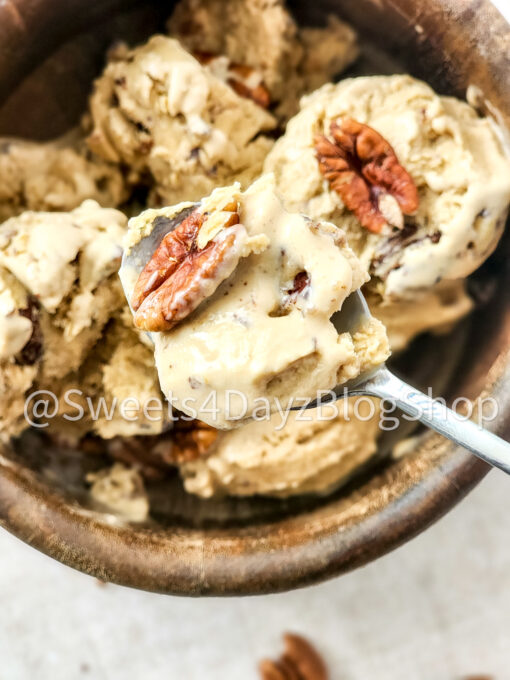 Homemade Butter Pecan Ice Cream on Linen - Image 2