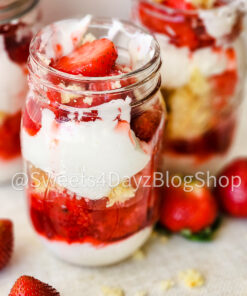 Strawberry Shortcake Jars on Linen