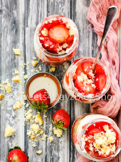 Strawberry Shortcake Jars on Grey Wood - Image 3