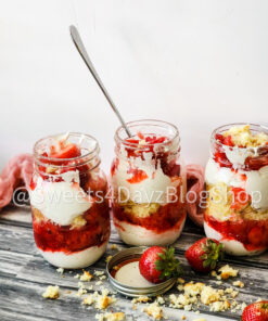 Strawberry Shortcake Jars on Grey Wood