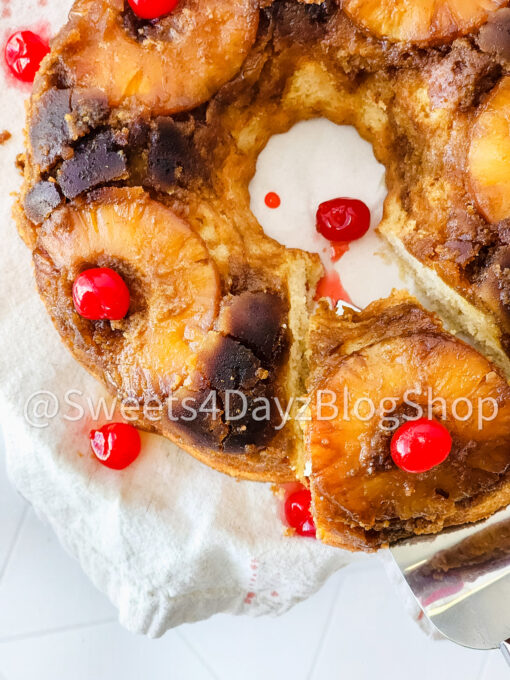 Pineapple Upside Down Bundt Cake on Rhombus - Image 3