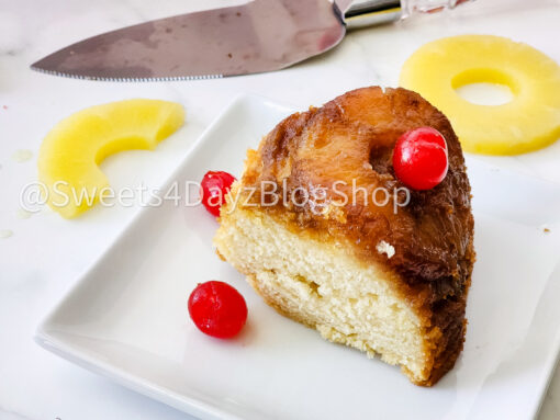 Pineapple Upside Down Bundt Cake on Marble - Image 3