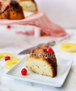 Pineapple Upside Down Bundt Cake on Marble