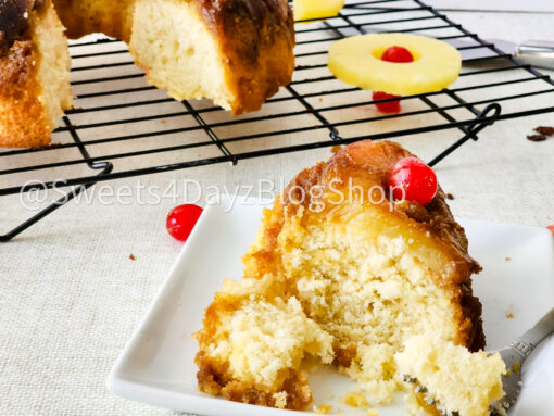 Pineapple Upside Down Bundt Cake on Linen