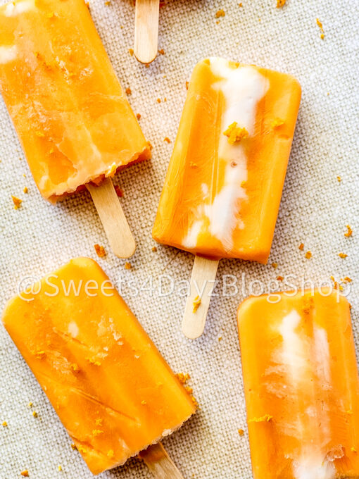 Orange Creamsicle Popsicles on Linen - Image 2