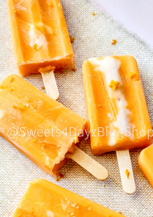 Orange Creamsicle Popsicles on Linen - Image 5