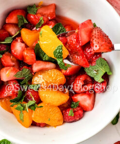 Berry Fruit Salad w/ Citrus Mint Dressing on Rhombus
